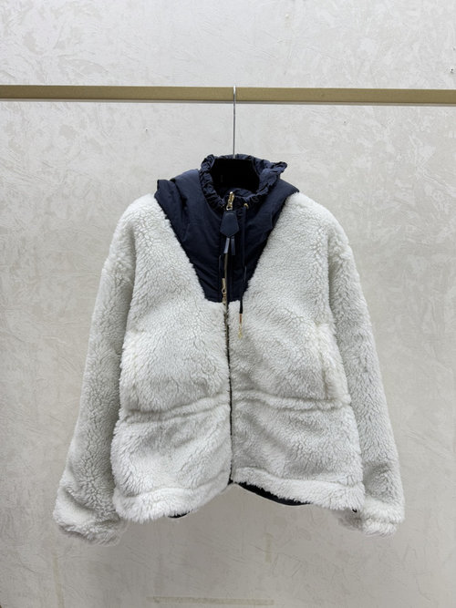 Louis Vuitton White Contrast - Letter Hooded Double - Sided Knitted Vest Cardigan