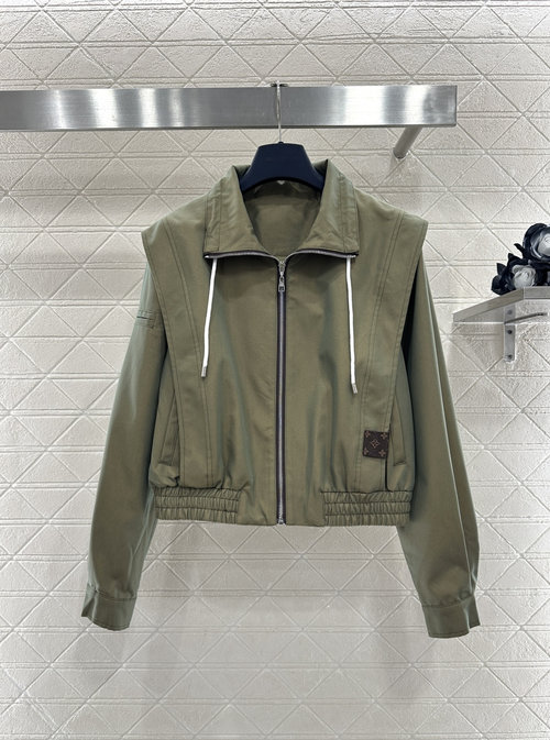 Louis Vuitton Custom Imported Short Padded Shoulder Jacket in Deconstructed Style