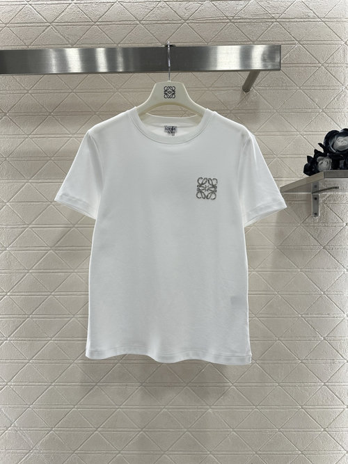Loewe Customized All-Cotton Short-Sleeve T-Shirt with Beaded Totem Logo