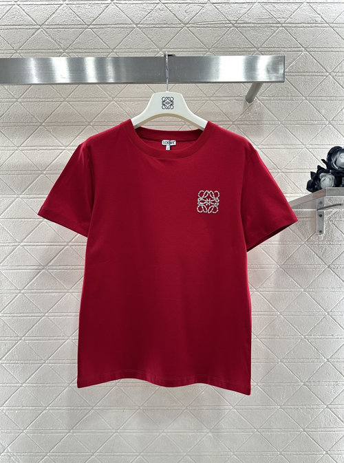 Loewe Customized All-Cotton Short-Sleeve T-Shirt with Beaded Totem Design