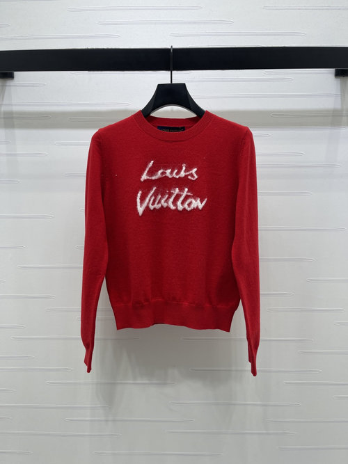 Louis Vuitton Cashmere Blend Knitted Sweater with Embroidered Letters