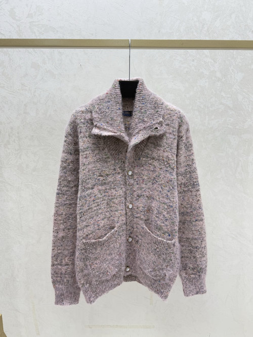 Louis Vuitton Autumn Knit Long Sleeve Cardigan with Contrasting Collar