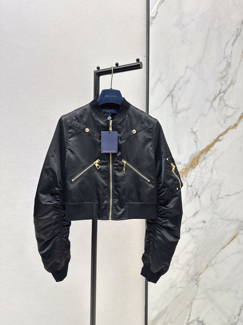 Louis Vuitton L Brand Modern Nylon Zip-Deconstructed Jacket, Cool and Stylish Look