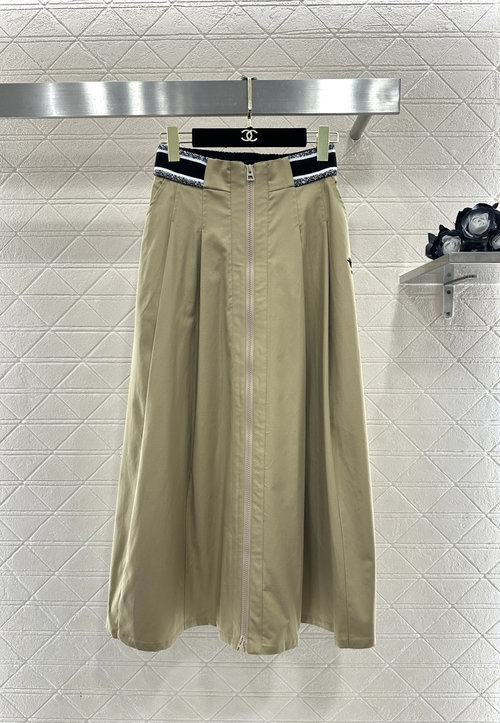 Dior Webbed Workwear Breathable Elegant Umbrella Skirt