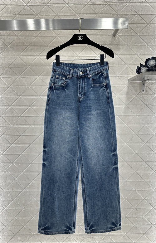 Loewe High-Waisted Straight-Leg Jeans with Soft Plush Letters