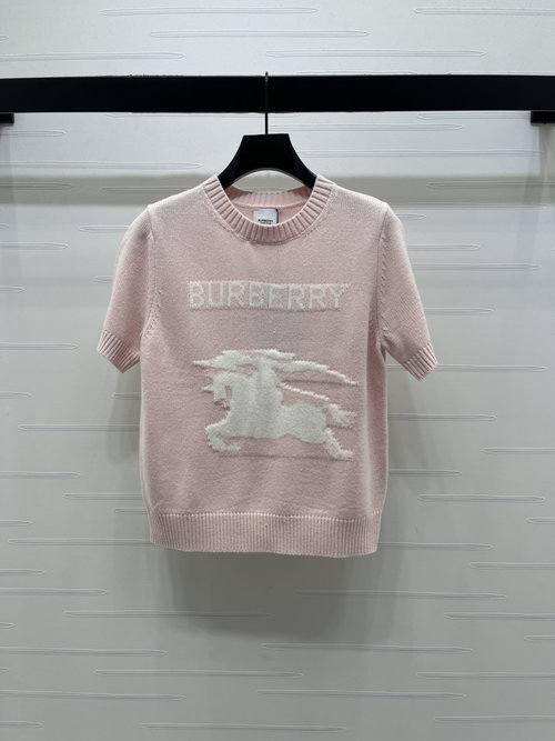 Burberry Warhorse Jacquard Round-Neck Short-Sleeve Top