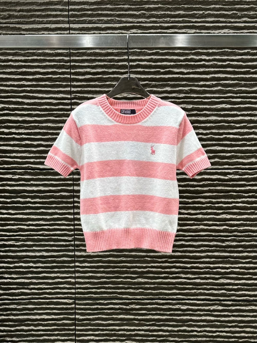 Polo Ralph Lauren Polo-Pony Striped Color-Block Knit Short-Sleeve Top