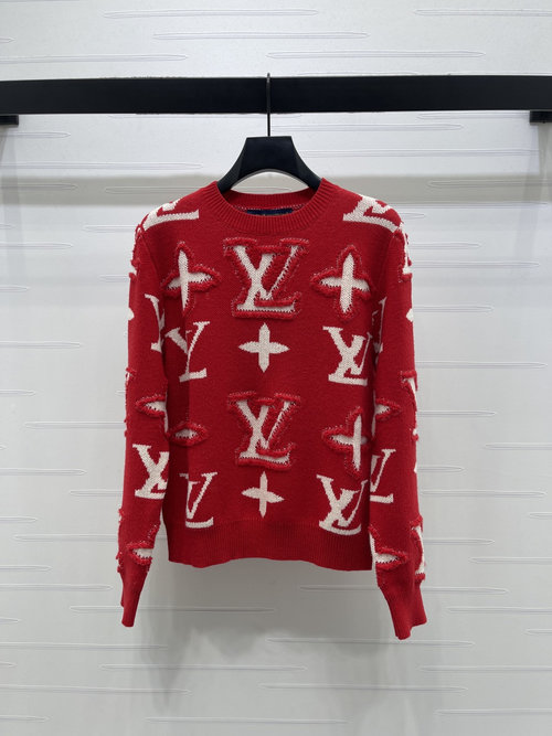 Louis Vuitton New Towel Relief Full Logo Pullover Sweater
