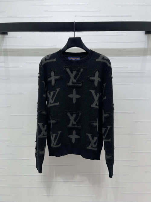 Louis Vuitton New Towel Relief Full Logo Pullover Sweater