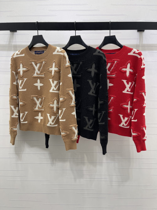 Louis Vuitton New Towel Relief Full Logo Pullover Sweater