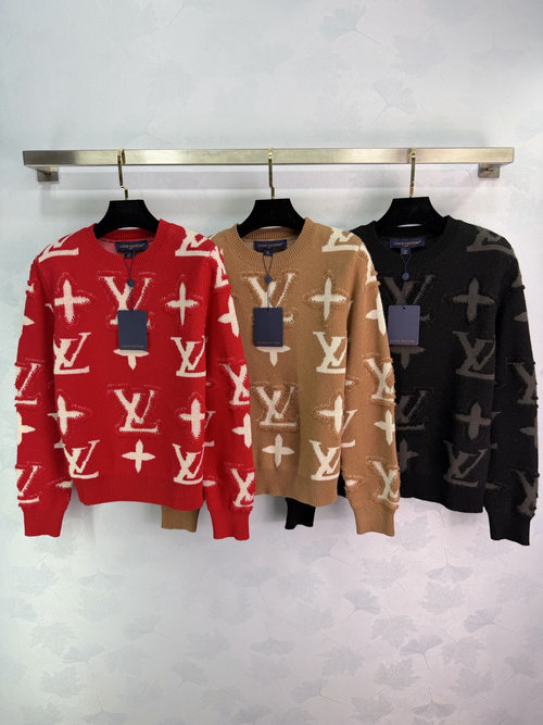 Louis Vuitton High - Quality Wool Blend Jacquard Sweater, Festive & Daily Wear