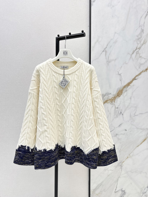 Loewe Color-blocked Round-neck Soft Wool Sweater