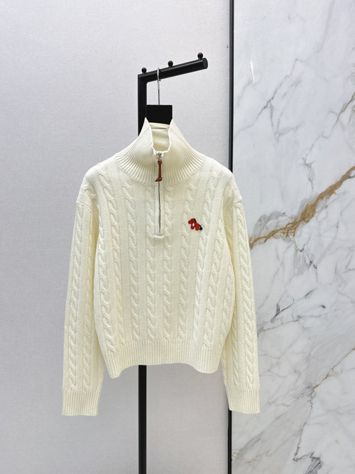 Polo Ralph Lauren Cable-knit Collared Half-zip Wool Sweater