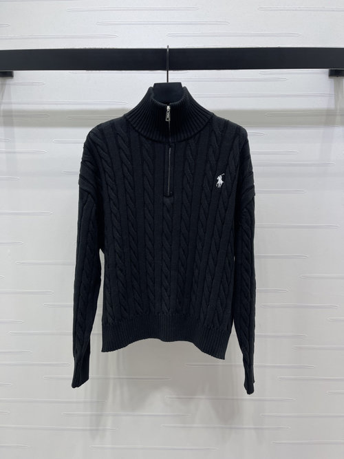 Polo Ralph Lauren High-Quality Half-Open Long-Sleeve Sweater with Horse Logo