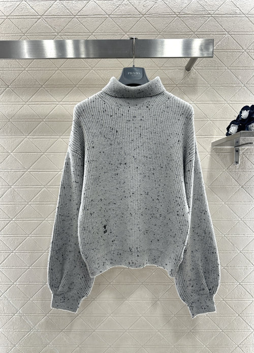 Dior Customized Cotton Knit Sweater with Lantern Sleeves