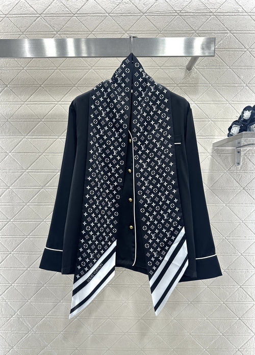 Louis Vuitton Custom Scarf Top and Wide-leg Pants Set in Luxury Style