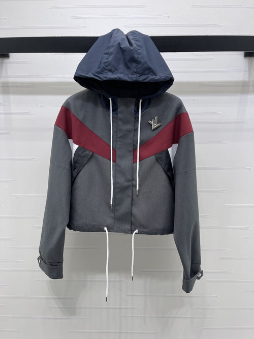 Louis Vuitton Luxury Logo Hooded Zip-up Jacket