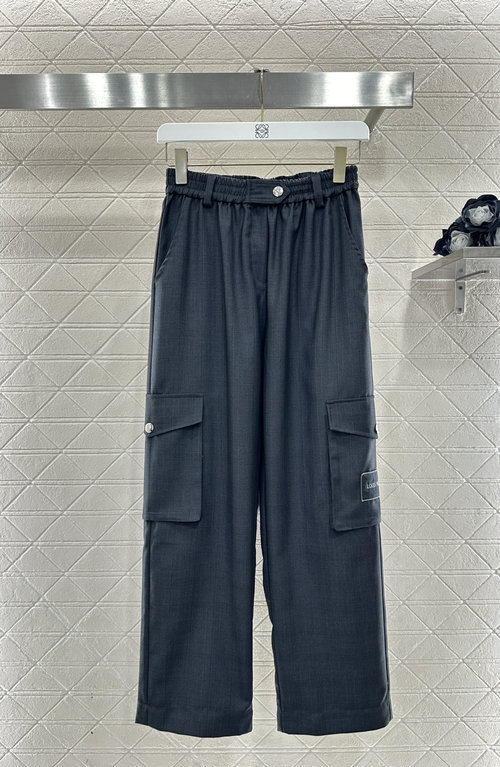 Louis Vuitton Custom YB Work-style Wide-leg Straight Trousers
