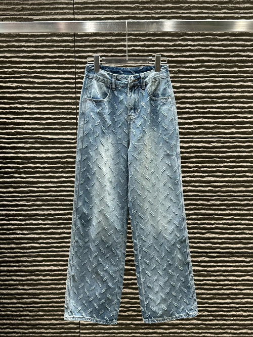 Chanel Classic Three - Dimensional Pattern Washed Jeans with Real Photos