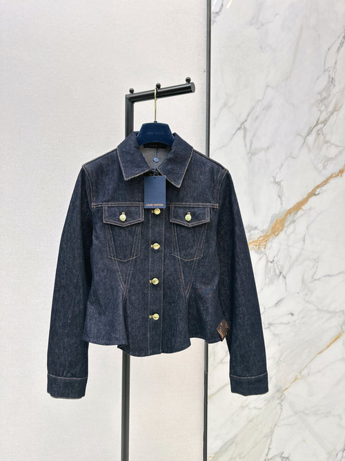 Louis Vuitton Retro Flap Collar Waist - Cinched Denim Jacket