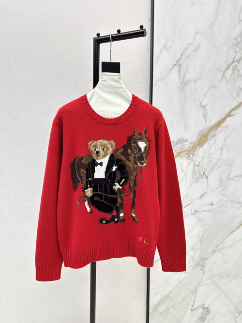 Loro Piana Knitted Sweater with Embroidered Bear for Casual Style