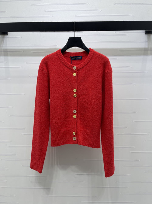 Louis Vuitton High-quality Knit Cardigan with Metal Buttons