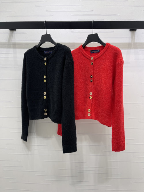Louis Vuitton High-quality Knit Cardigan with Metal Buttons