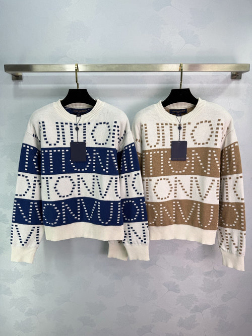 Louis Vuitton Wide Striped Knitwear with Hollow Letters