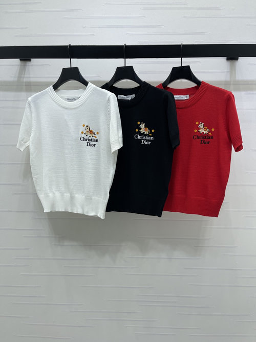 Dior Early Spring: Cute Horse Embroidery Short Sleeve with Coin Elements