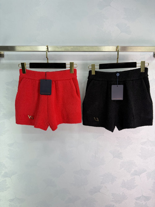 Louis Vuitton Knit Shorts with Letter Hardware, Stylish and Versatile