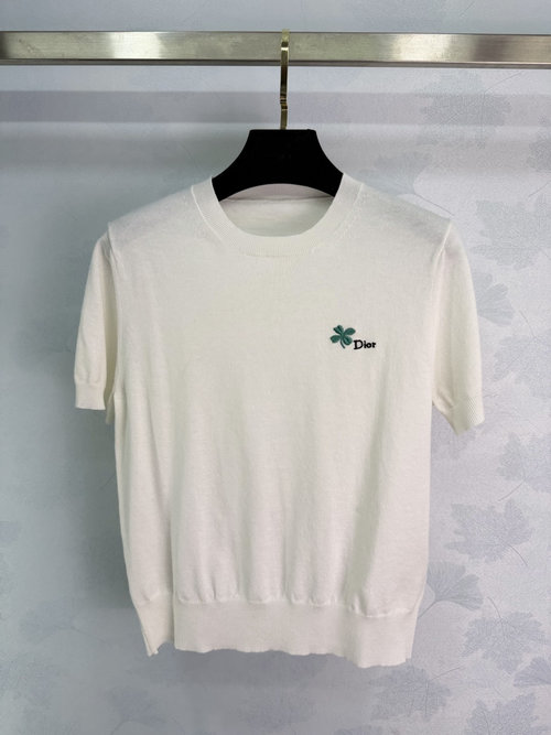 Dior Classic Round Neck Short Sleeve with Clover Logo
