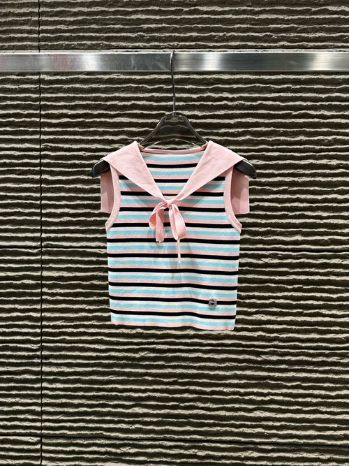 Alexander Wang New Arrival: Sophisticated Striped Navy Collar Vest