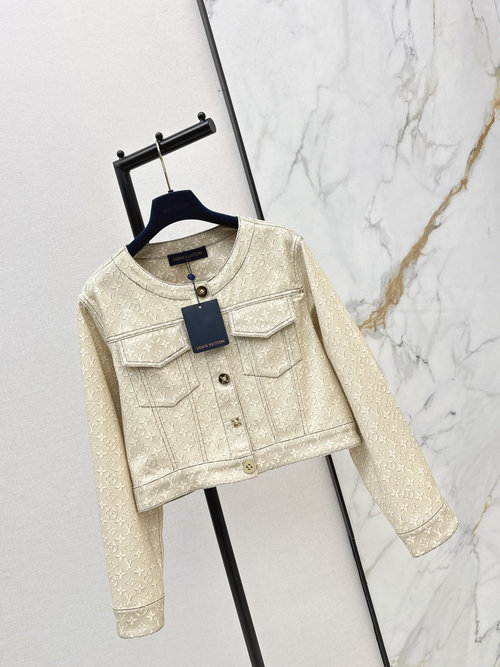 Louis Vuitton Beige Old - flower Print Coat for Everyday