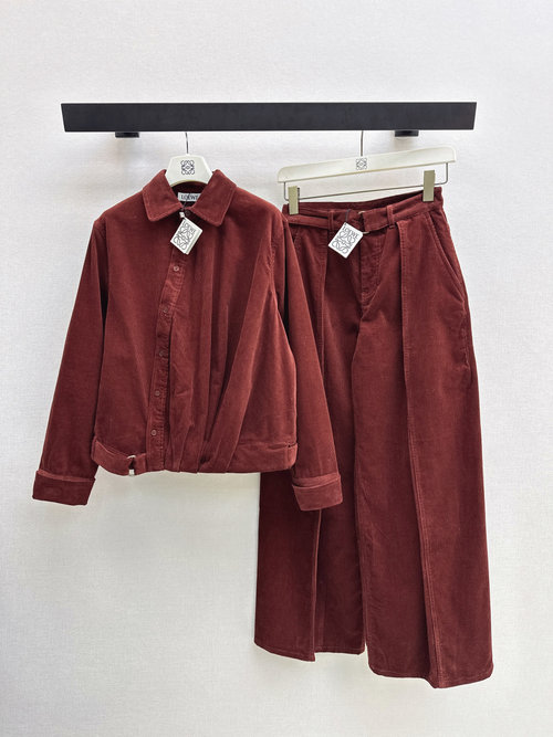 Loewe Deconstructed Corduroy Jacket with D - ring Belt