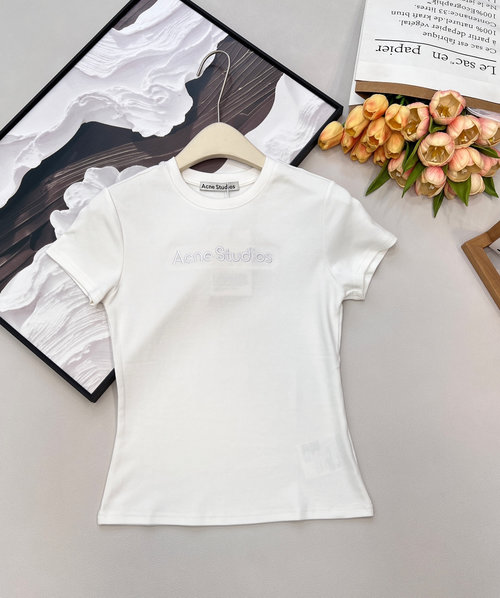 Dior Elastic Waist Short-Sleeved T-Shirt with Letter Embroideries