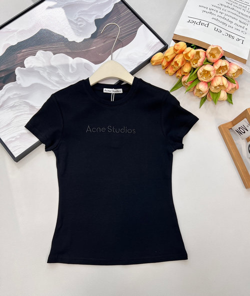 Dior AC Letter Embroidery Waist-Contracted Short-Sleeve T-Shirt