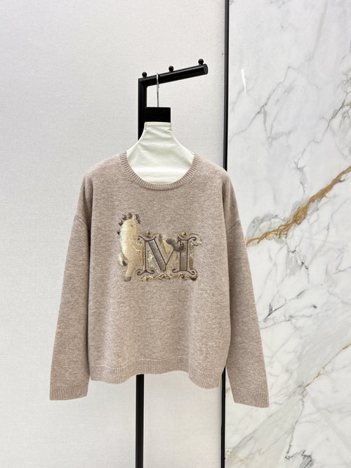 Max Mara Bead - Embroidered Round - Neck Pullover