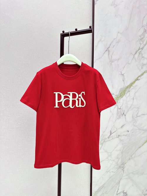 Dior French-Style T-shirt with Paris Letter Embroidery