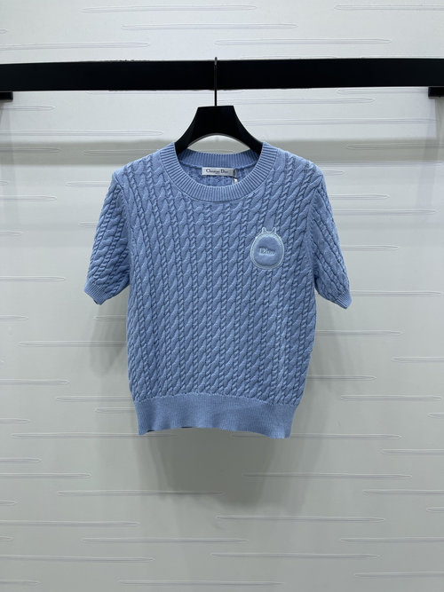 Dior Exquisite Round-neck Knit Short-sleeves with Logo