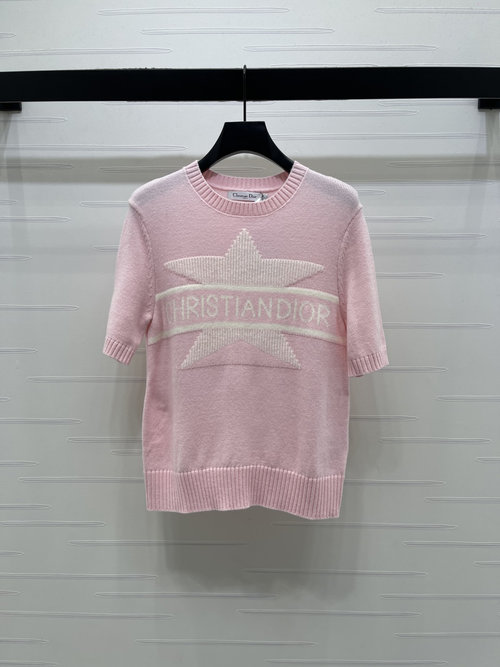 Dior High-quality Knit Top with Cross-bar Decoration