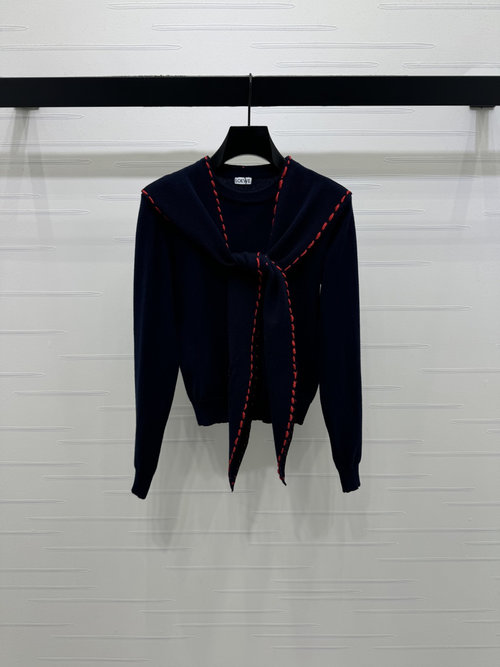 Loewe Logo Knit Shawl Sweater, Comfortable and Versatile