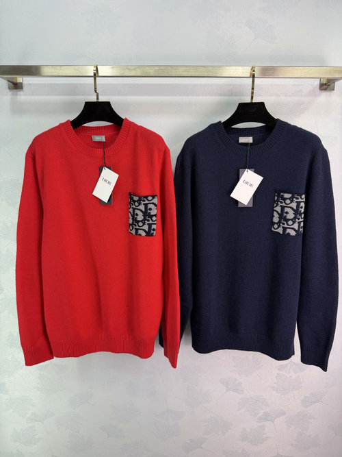 Dior Classic Knit Sweater with Black Logo Patch