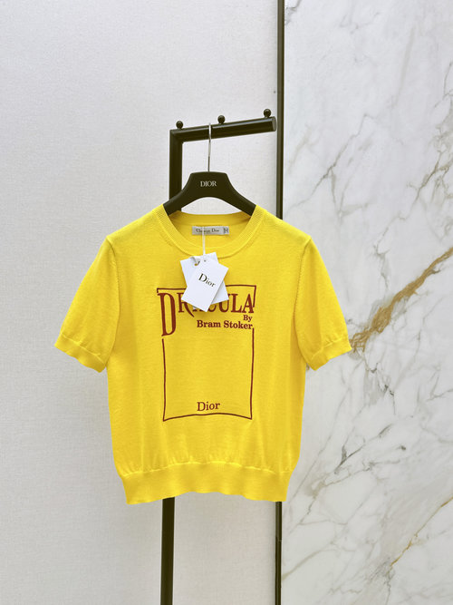 Dior Bright - Colored Knit Short - Sleeve Shirt for Casual Style