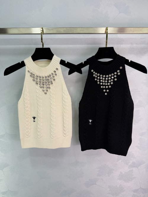 Dior Water Diamond Knit Vest with Classic Twisted Style