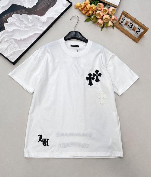 Chanel Patchwork & Embroidered Cross Logo Short-Sleeve T-Shirt, Cool Vibe