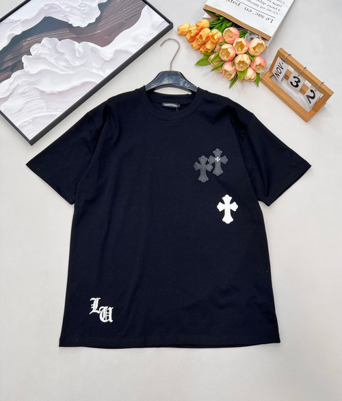 Chanel Patchwork & Embroidered Cross Logo Short-Sleeve T-Shirt, Cool Vibe