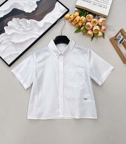 Prada Short-Sleeved Collared Shirt for Casual Elegance