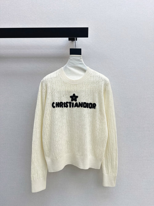 Dior Comfortable and Versatile Stereo Embroidery Logo Sweater