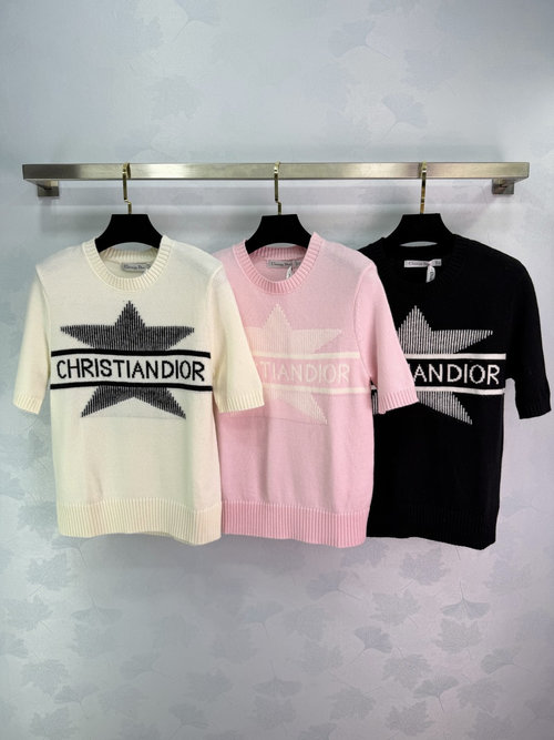 Dior Lucky Star Knit Short Sleeve with Logo and Pattern