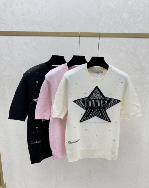 Dior Color - Blocked Star and Letter Knit Top